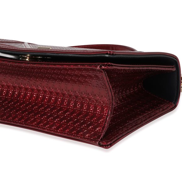 Dior Red Metallic Patent Micro Cannage Small Diorama Bag - Picture 6 of 9